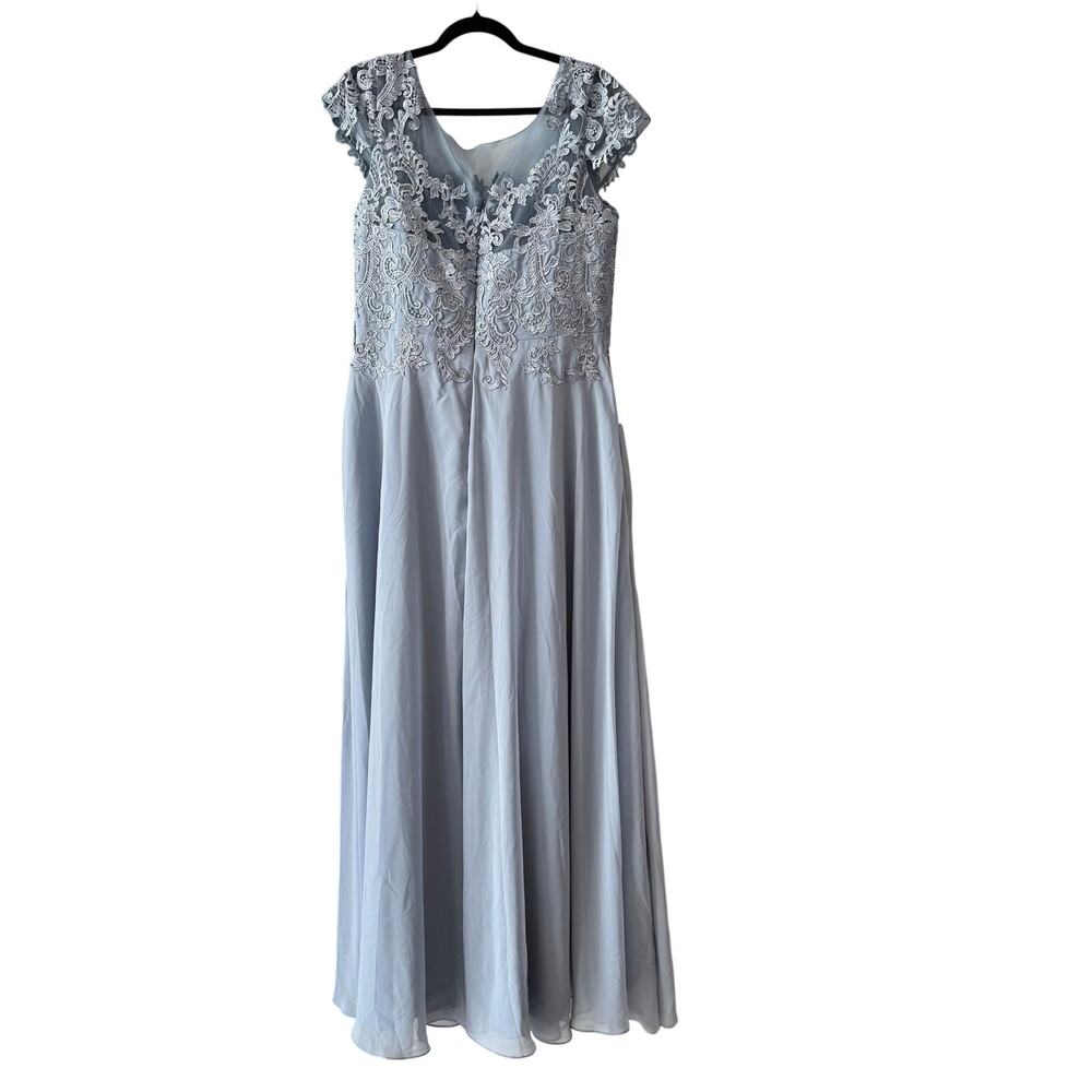 Lavetir BRYN 22461900 A-Line Princess Scoop Short Sleeves Chiffon Dress MOB sz16 - Picture 6 of 11